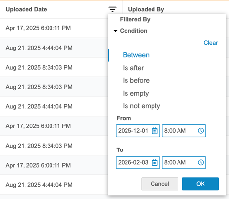 Filter By From and To Date